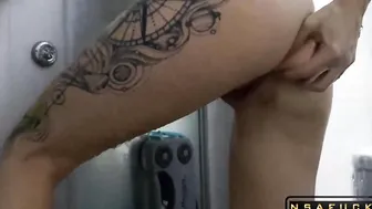 Anal Caresses with a Dildo in the Shower