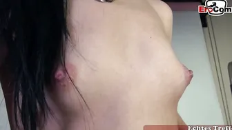 Model in nylons Petra Black having 3 hole sex