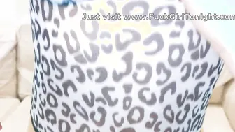 Skinny Latina with Big Ass in Leopard Panties Gets Fingered Hard