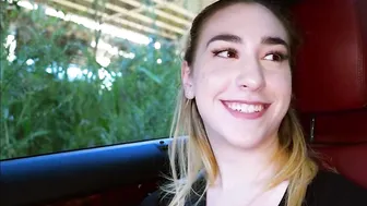 19-year mature submissive Lexi Grey drinks piss inside the woods