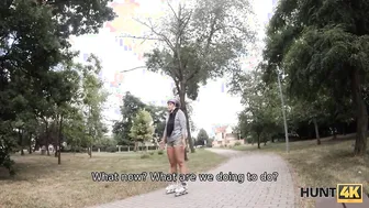 HUNT4K. Eighteen with wonderful butt offer herself to the rich