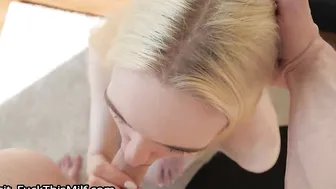 Blonde Girl Cums after being Creampied 16