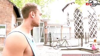 Petite girl picked up while flirting on the street