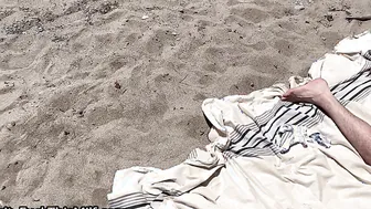 Wife fucks husband and his friend on public beach and gets double creampie _ Sloppy s 23