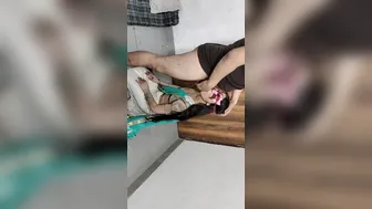 Beautiful Hot Desi Horny Wife In Traditional Saree Giving Blowjob
