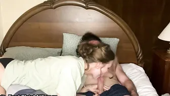 Sleepover with stepmom ended with slobbering throatpie (with subs 14