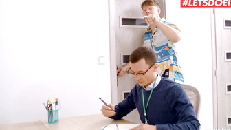 Teacher Uses Gloryhole To Get Himself Off With Hot Student