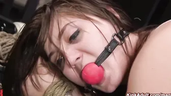 JoJo Kiss is bound and trained with anal sex