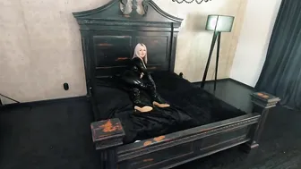 Cat Suit porn video – Latex Ebony Rubber Catsuit Backstage Scene Thigh High Boots and Shiny Bdsm