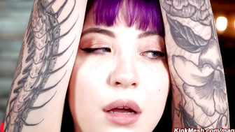 Tattooed slave flogged and vibrated