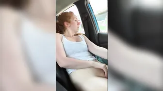 Risky masturbation into busy gym parking lot I was sooo