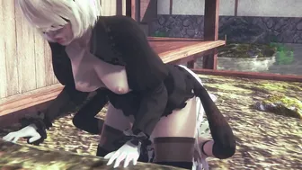[NIER] A2 + B2 = Dyke Sex (3D PORN 60 FPS)