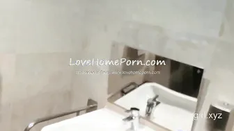 Sucking Off 2 Dicks into Outdoors Restroom