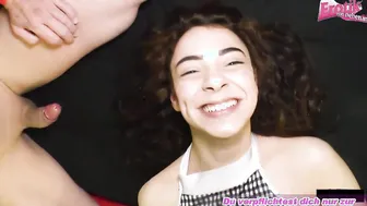 German 18 year old amateur teen at creampie gangbang