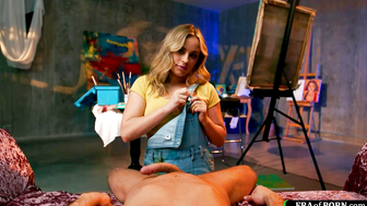 Petite blonde sucks cock for inspiration
