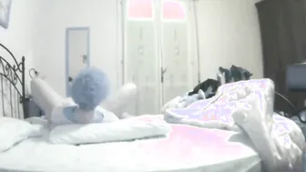 Fiance masturbates inside front of the mirror