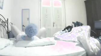 Fiance masturbates inside front of the mirror
