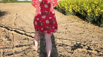 Alice - Custom Vid Request squatting to peeing public three
