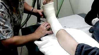 Foot Cast For Poor Evan - Evan Heinze And Ian Madrox