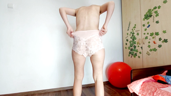 Amateur brunette tries on clothes naked ???? Milf hairy pussy hairy ass big tits big