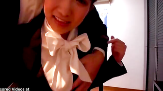 Japanese beauty in pantyhose and uniform fucked by naughty man