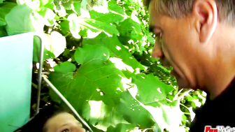 Amateur milf fucking in the woods