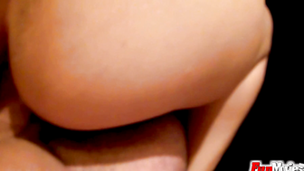 EU brunette hottie gives head