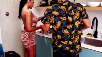 My coworker gives me his cum in my mouth and fucks me in the kitchen 59