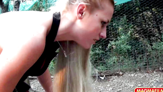 Fetish lesbians having pee fun outdoors