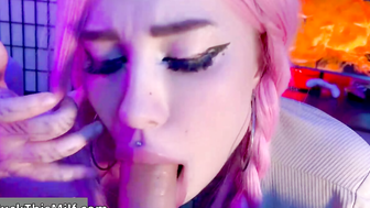 Close Up Languid Slobbery Throat Romantic Gentle Blowjob Cumshot In Mouth 7