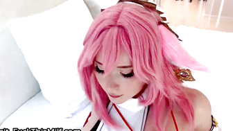 Yae Miko from the Genshin Impact Deepthroat Facesitting and Rough Fucks with Me 30