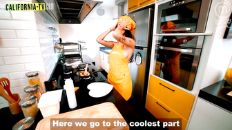 Hot lesbians in aprons and panties cooking just for you