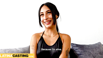Skinny Latina teen cant resist a big fat dick and opens wide POV