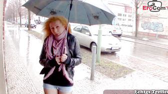Normal German persuaded to have sex movie on the street