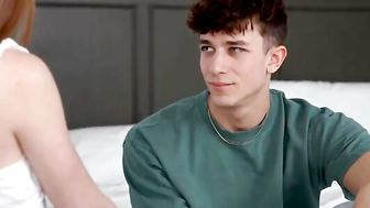 Myra Moans wants her stepbrother Parker Ambrose. Sneaking into his room she tries to grab his hoodie. She finds a