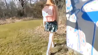 Taken and Plowed inside the street young college skank