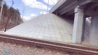 Real outdoor cum underwear under the bridge