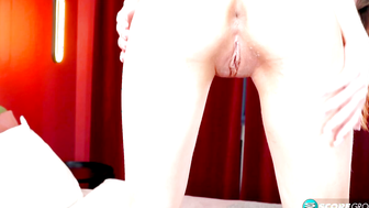 Bella is 19 skinny toned and ready to slide a thick dildo into her tight pussy.