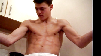 POV teen boy shows his bum and hard abs by EastBoys
