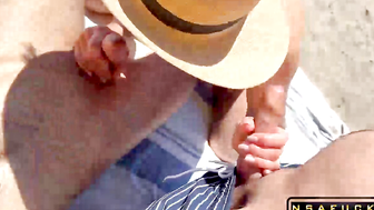 Wife Begs for Double Creampie on Public