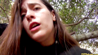 DTFsluts - Abbie Maley brunette outdoor whore loves cock