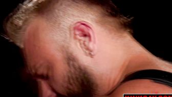 Carter Collins strapped down with his legs spread and ass out for Brogan