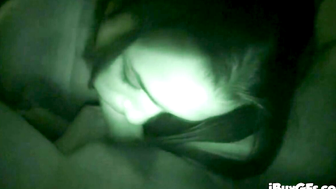 Courtney James blowjob a dick at night