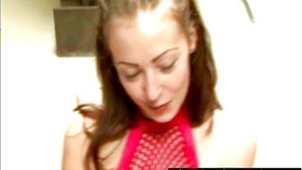 Pretty Mya with small tits Blowjob Closeup