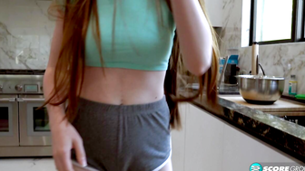 Tall teen Hazel fucks an older guy in multiple positions before getting a massive facial