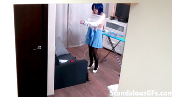 Mara Girl Nude Exposed while ironing clothes