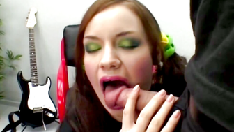 Rock Chick Blowjob and Masturbate Slut