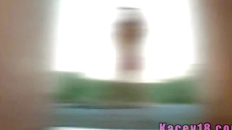 Kacey 18 Masterbate with Dildo while Standing