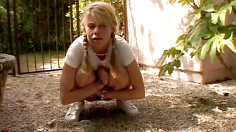 Little Summer shown pussy peeing public