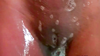 Tiny Trisha shower fingering snd rubbing orgasm